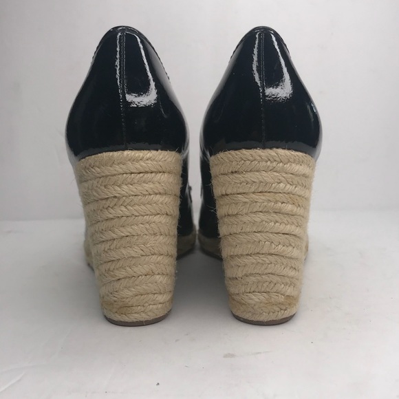 Coach Black Patent Leather Ireland Espadrille Wedge - Picture 7 of 11
